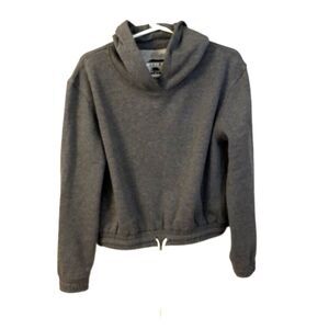 REFLEX SZ XL GRAY CROPPED HOODIE HOODED SUPER SOFT SWEATSHIRT